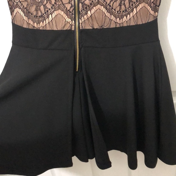 (M) Revamped Black Lace Mini Dress with Skort - Picture 10 of 16